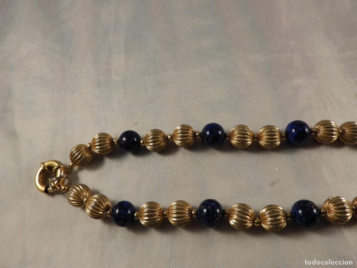 Joyeria: COLLAR DE BOLAS DORADAS Y AZULES DE LAPISLAZULI - Foto 2