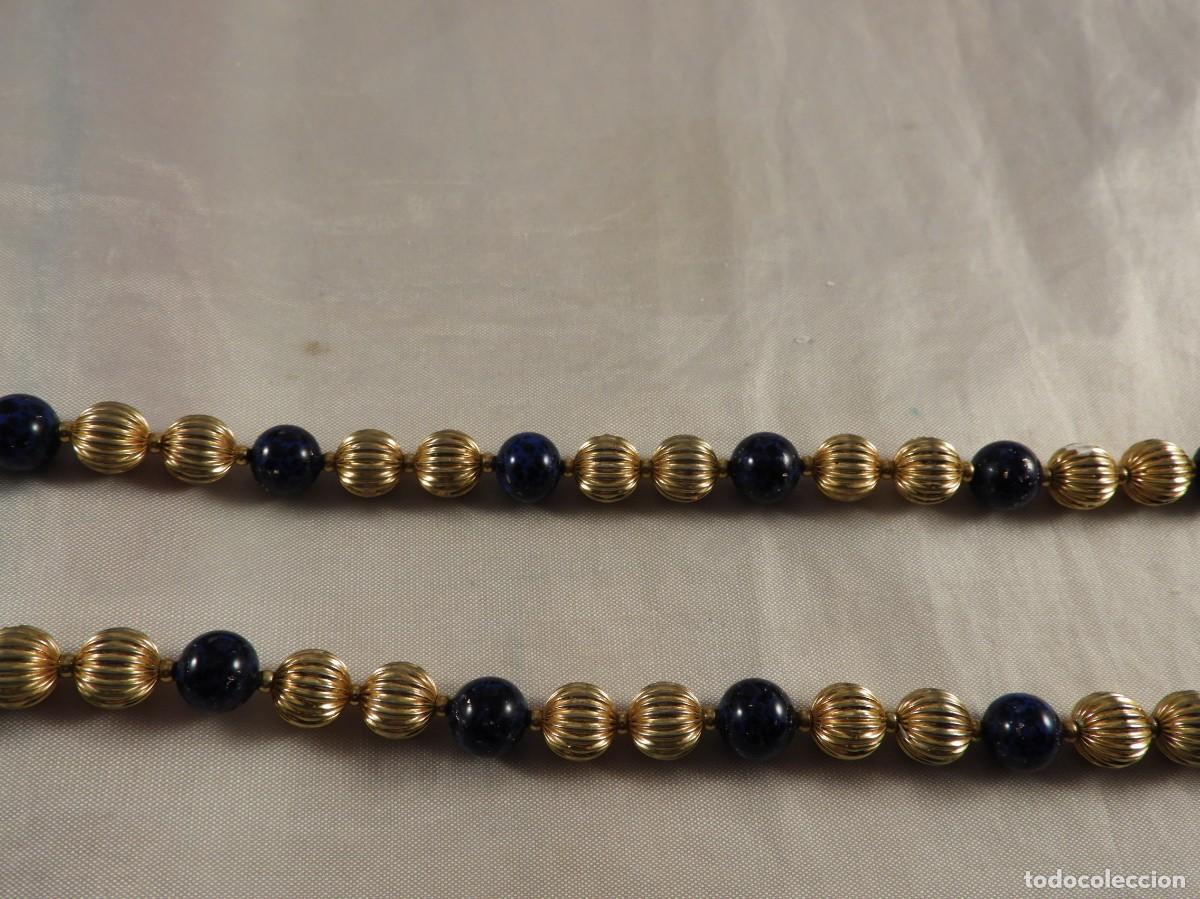 Joyeria: COLLAR DE BOLAS DORADAS Y AZULES DE LAPISLAZULI - Foto 3