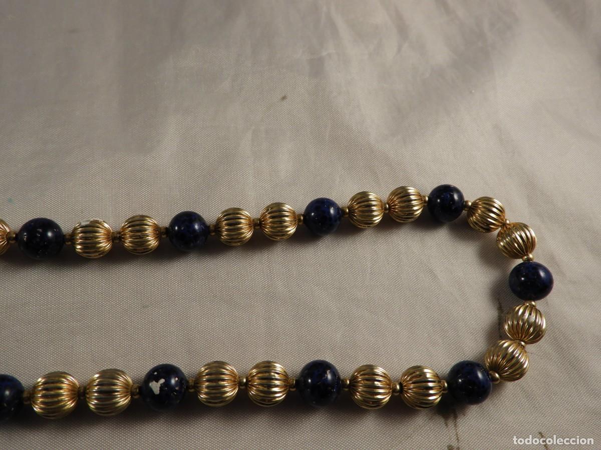 Joyeria: COLLAR DE BOLAS DORADAS Y AZULES DE LAPISLAZULI - Foto 4