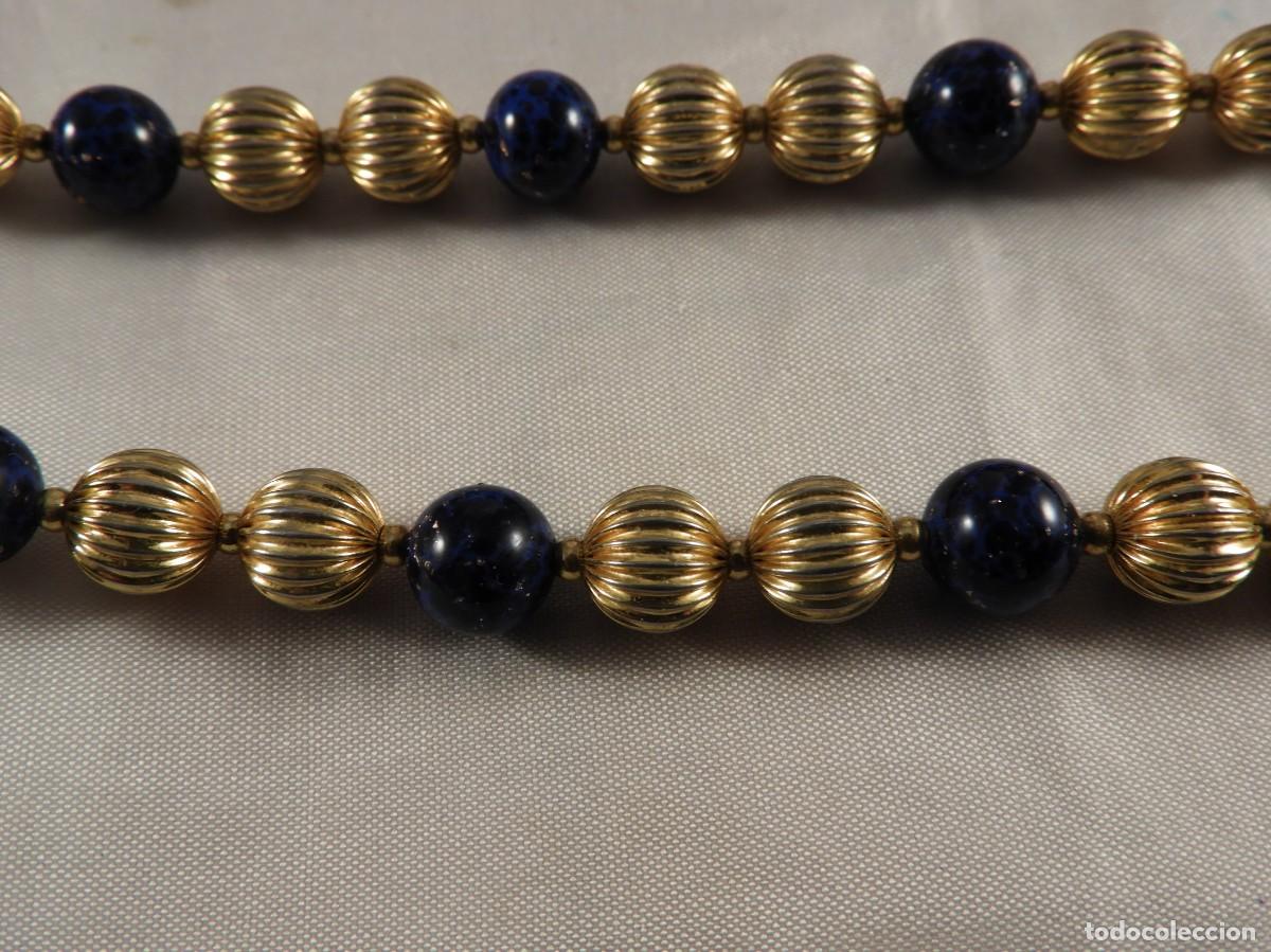 Joyeria: COLLAR DE BOLAS DORADAS Y AZULES DE LAPISLAZULI - Foto 5