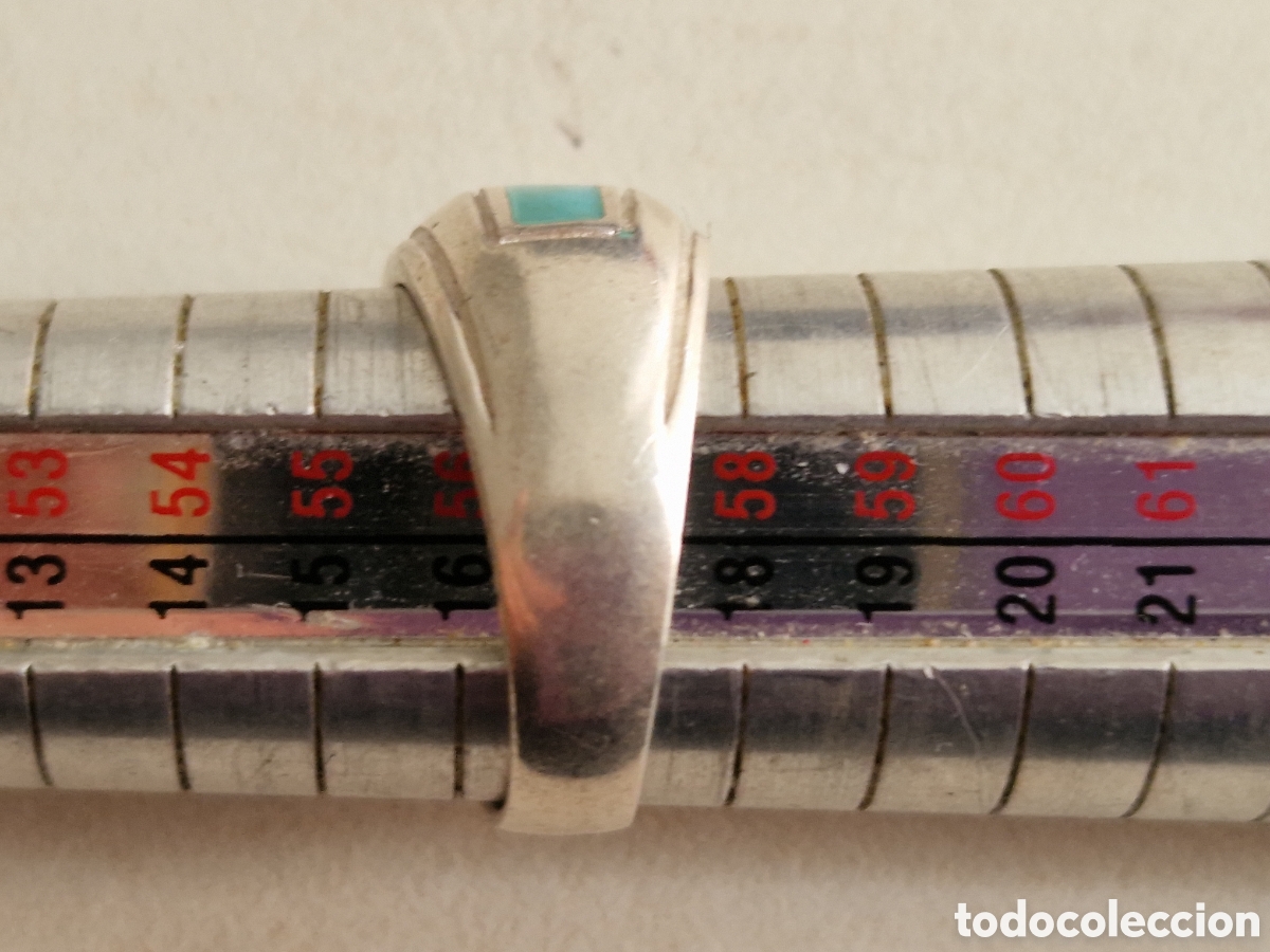 Joyeria: ANILLO DE PLATA DE LEY CONTRASTES Y TURQUESA NUEVO - Foto 2