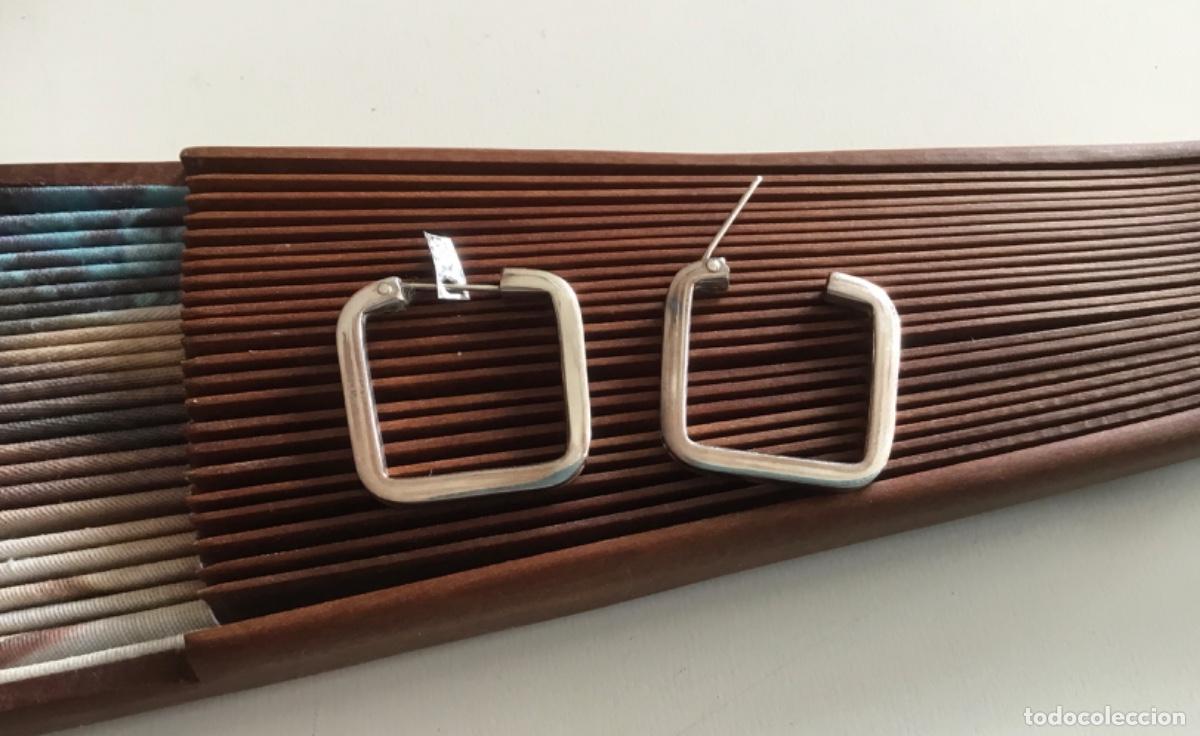 Joyeria: PENDIENTES DE PLATA DE LEY. AROS CUADRADOS - Foto 1