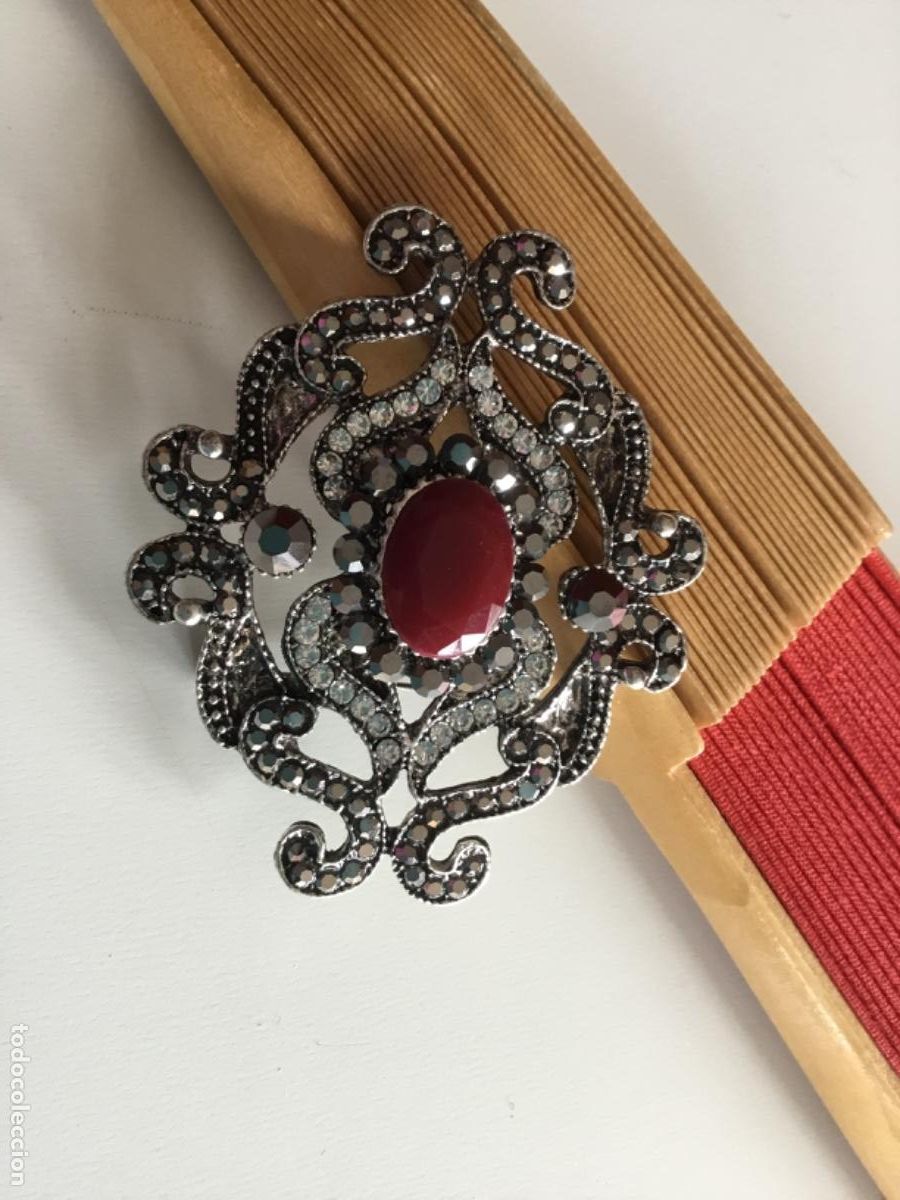 Joyeria: BROCHE CON GRANATE CREADO Y HEMATITES. ESTILO ISABELINO - Foto 3