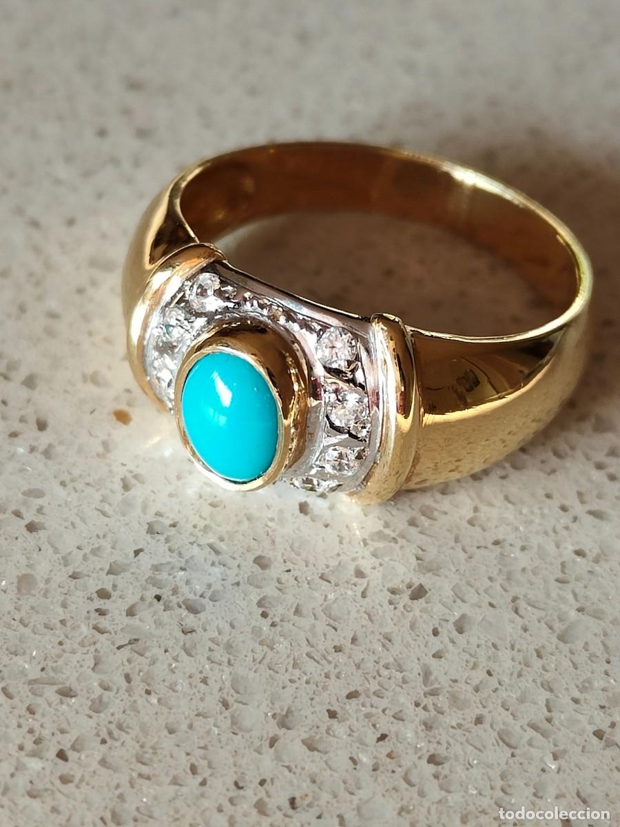 Joyeria: ANILLO ORO AMARILLO 18 CON TURQUESA Y CIRCONITAS - Foto 7