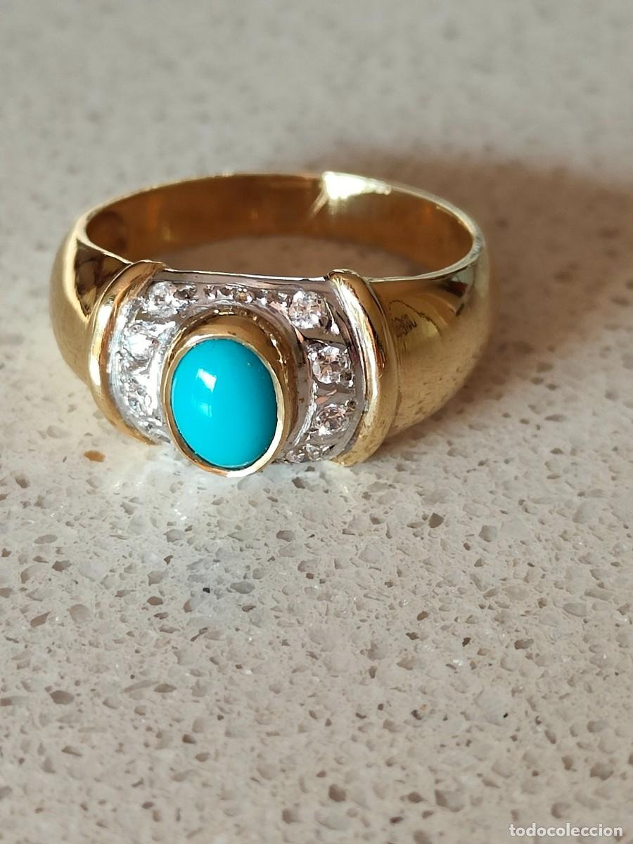 Joyeria: ANILLO ORO AMARILLO 18 CON TURQUESA Y CIRCONITAS - Foto 1