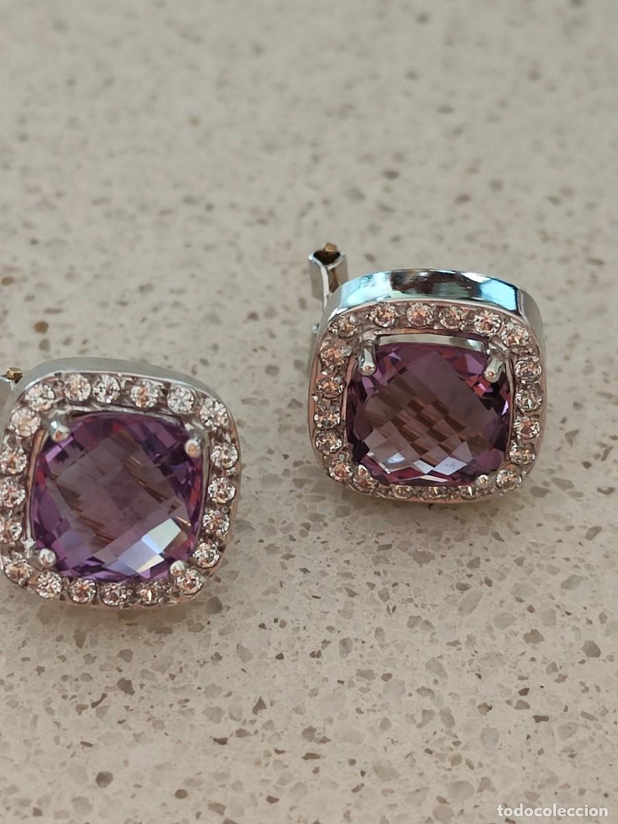 Joyeria: PENDIENTES ORO BLANCO 18K Y AMATISTA - Foto 14