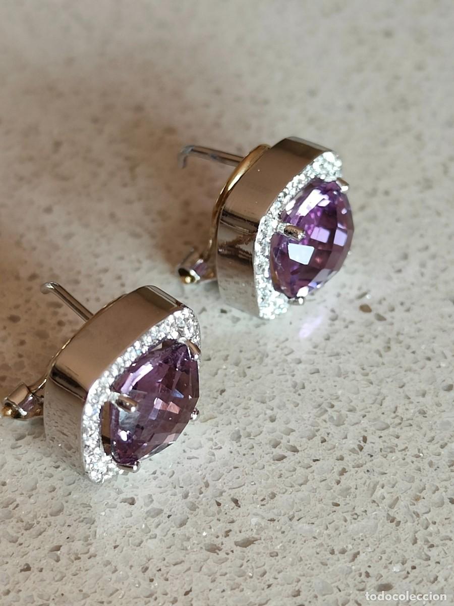 Joyeria: PENDIENTES ORO BLANCO 18K Y AMATISTA - Foto 15