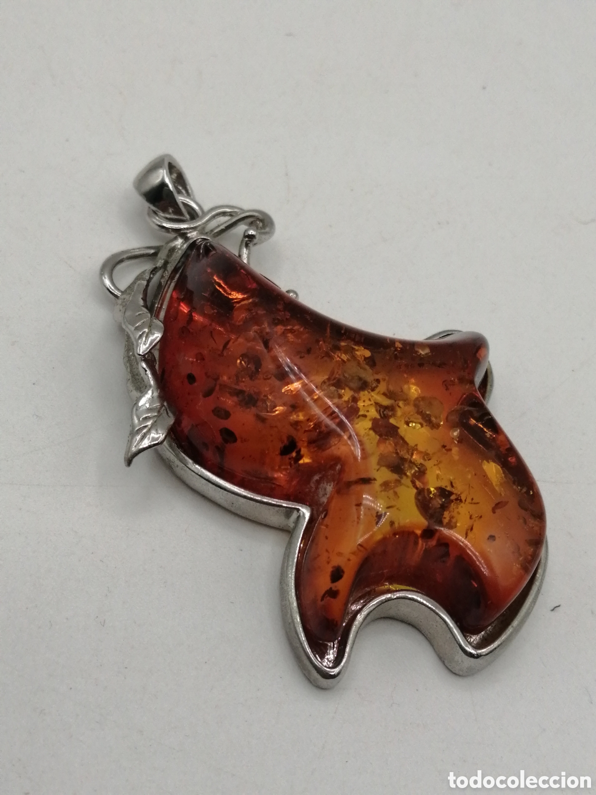Joyeria: Colgante &aacute;mbar. Metal plateado - Foto 2