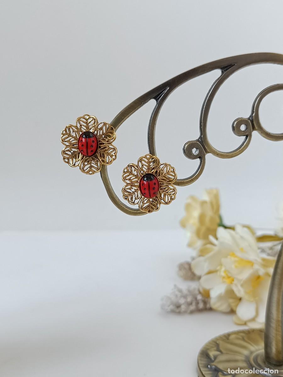 Joyeria: ⌛Pendientes vintage de mariquitas - Foto 3