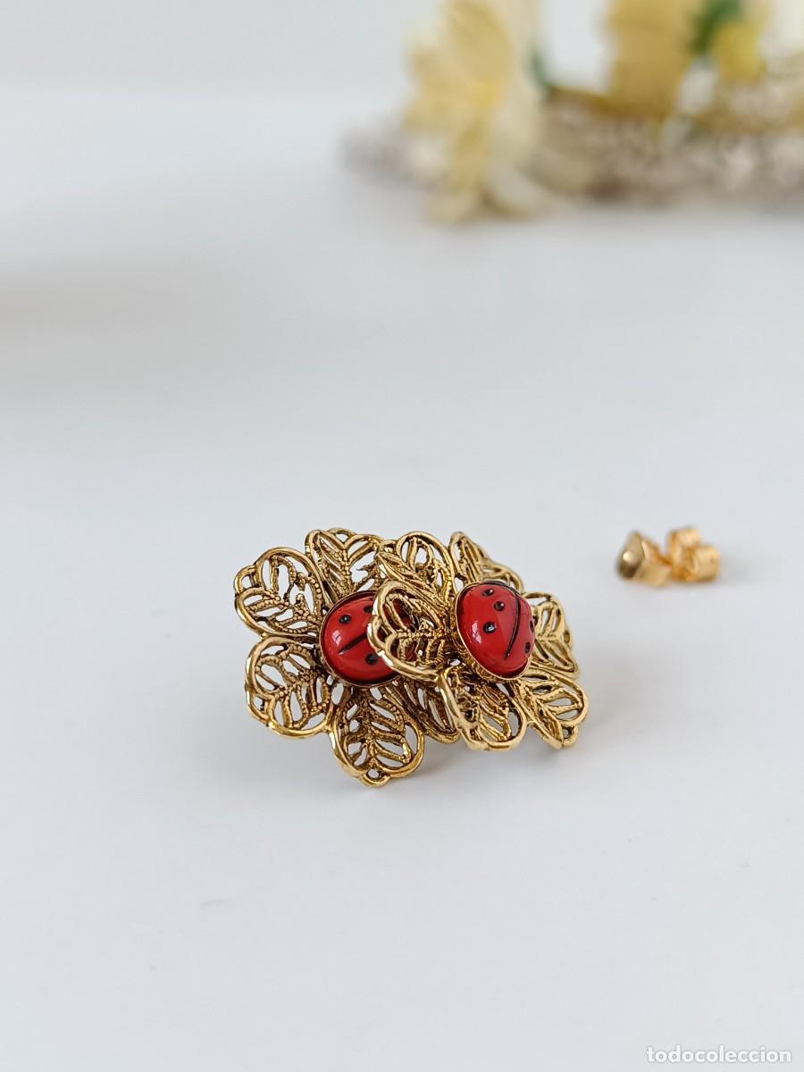 Joyeria: ⌛Pendientes vintage de mariquitas - Foto 4
