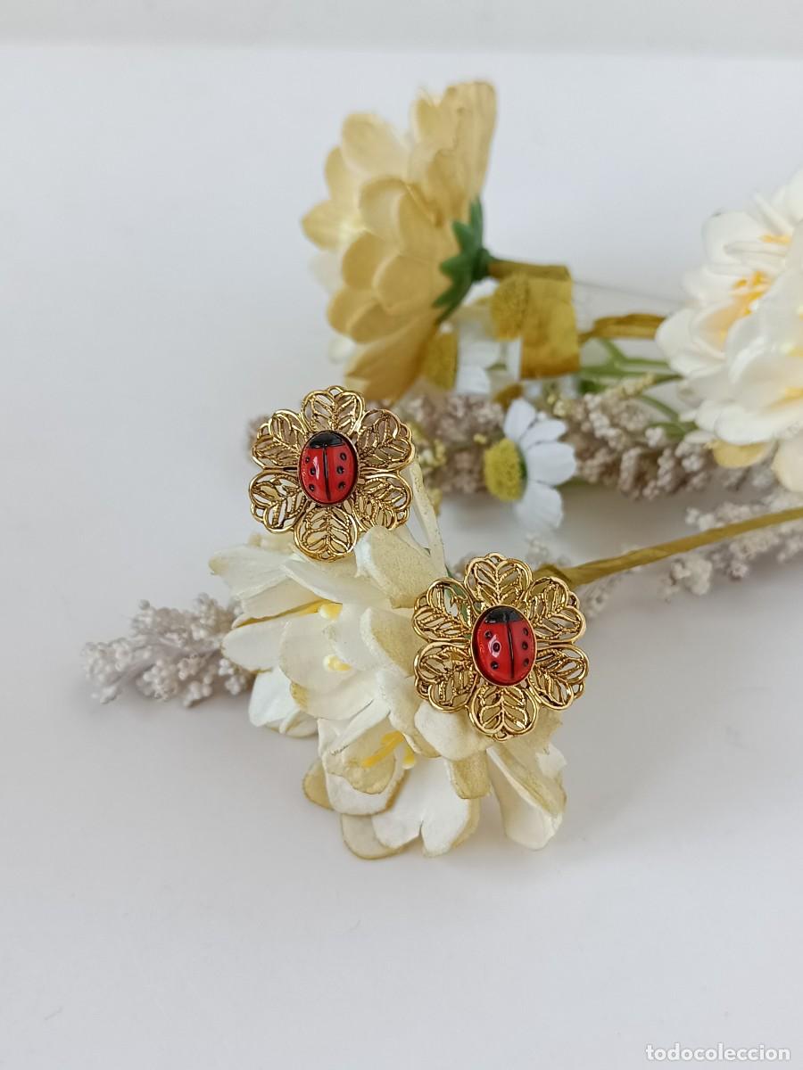 Joyeria: ⌛Pendientes vintage de mariquitas - Foto 6