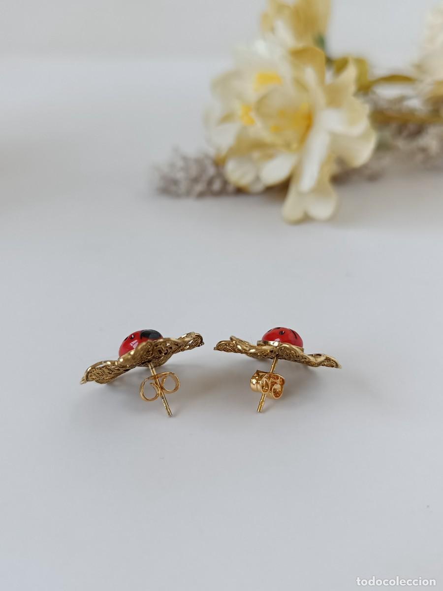 Joyeria: ⌛Pendientes vintage de mariquitas - Foto 8