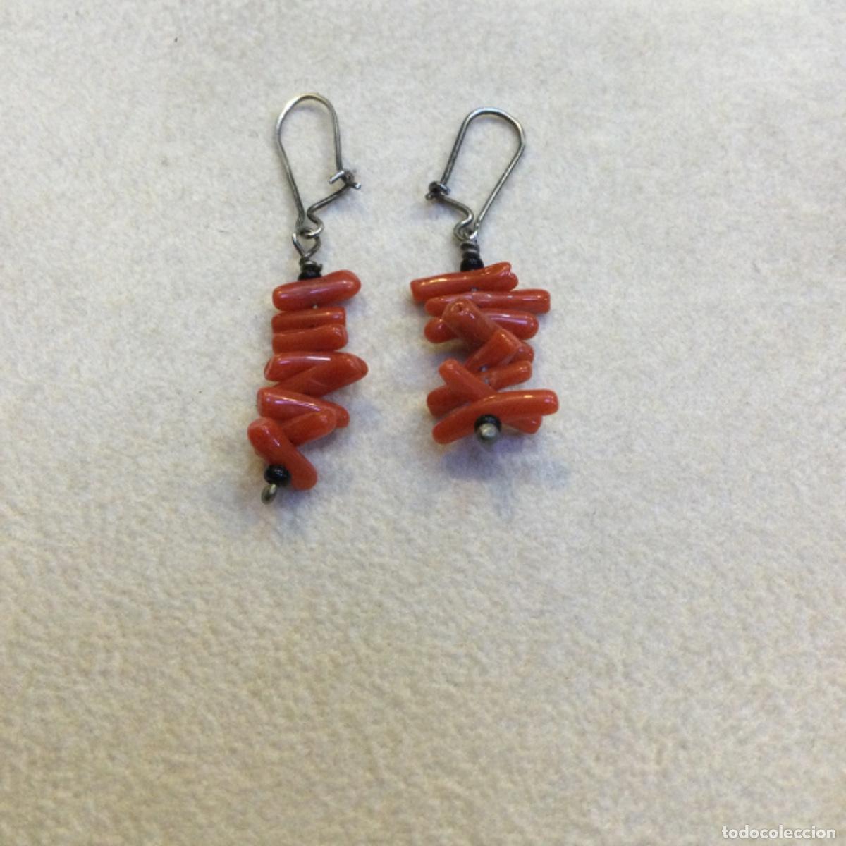 Joaillerie: Pendientes de coral del Mediterraneo enganche en plata de ley. NUEVOS