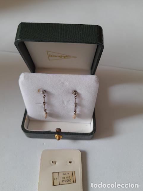 Joyeria: Pendientes de plata de ley y perlas autenticas. - Foto 2