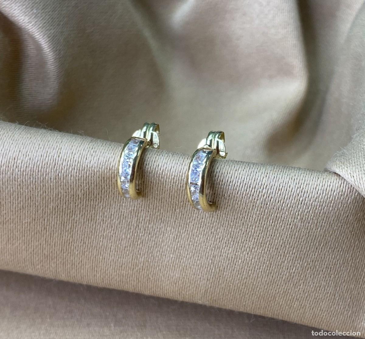 Joyeria: Pendientes cortos, oro amarillo 9k y circonitas - Foto 1