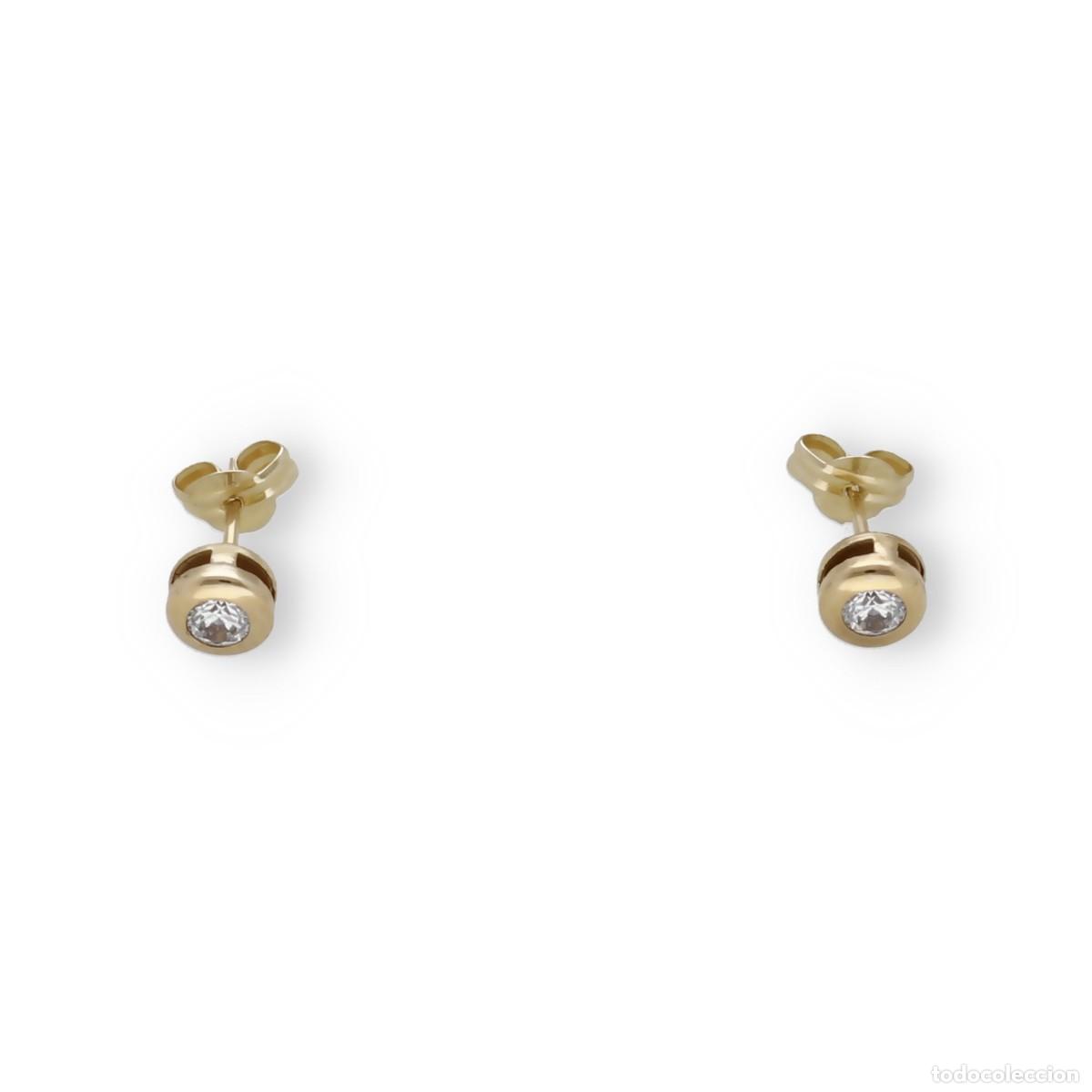 Joyeria: Pendientes cortos, oro amarillo 9k y circonitas - Foto 2