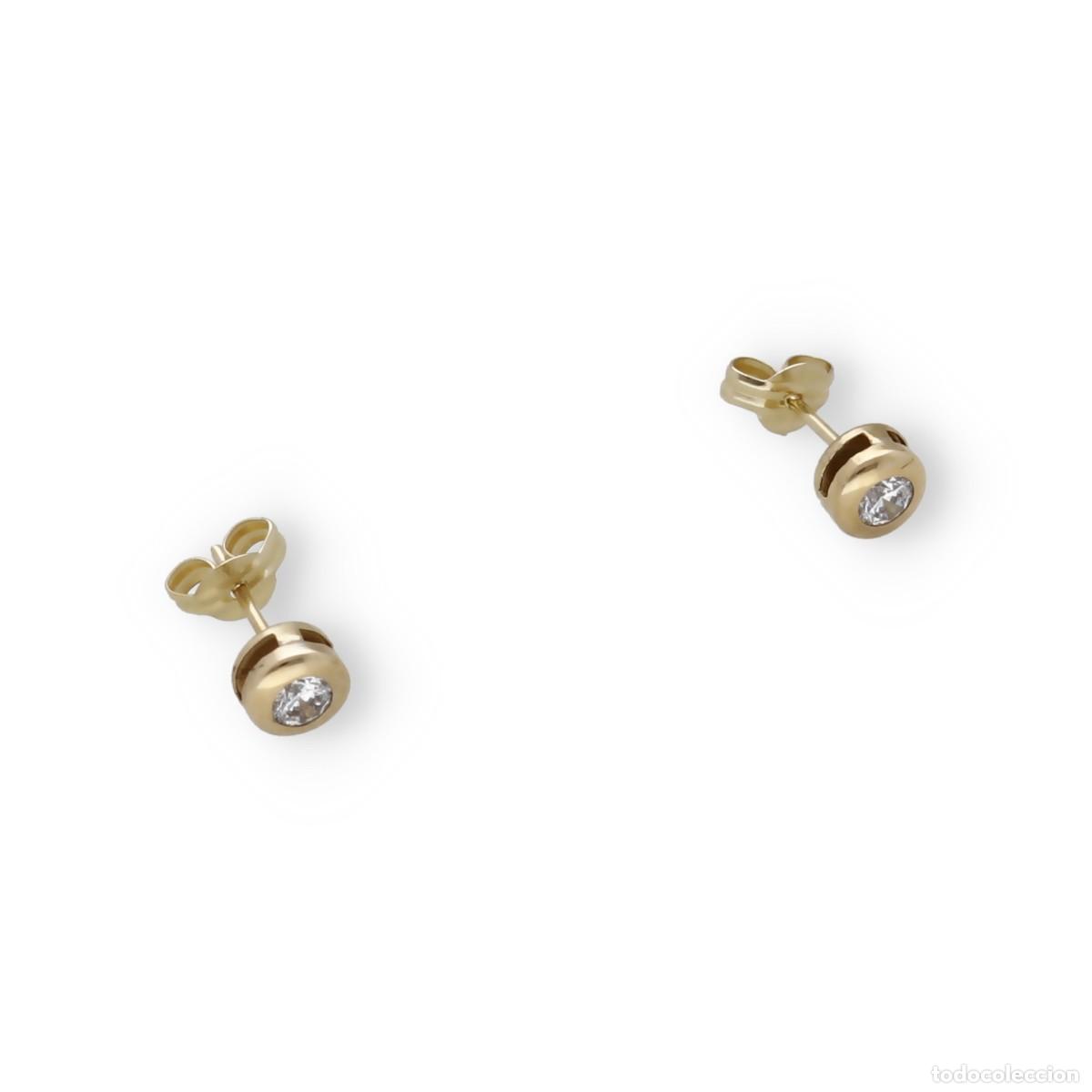 Joyeria: Pendientes cortos, oro amarillo 9k y circonitas - Foto 3