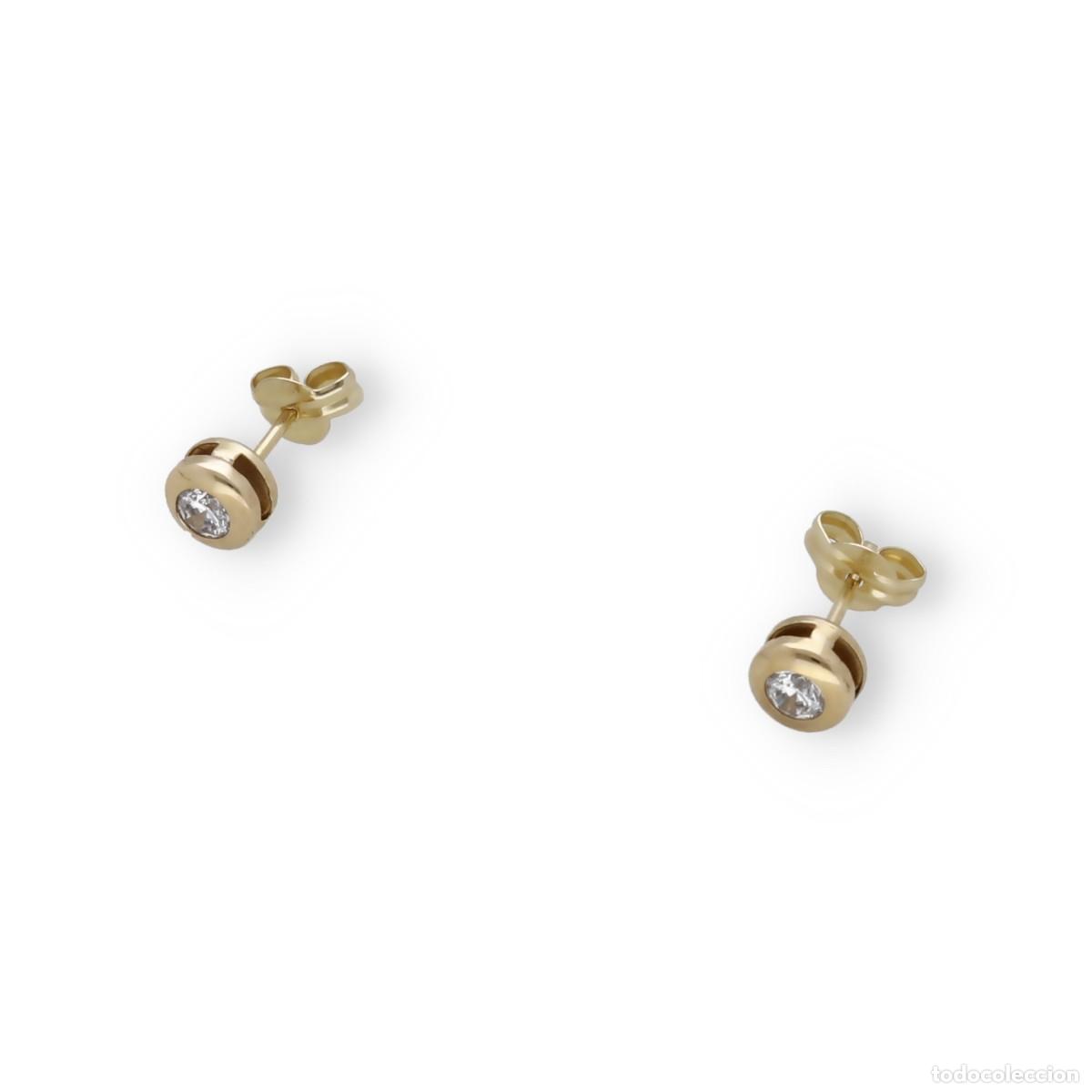 Joyeria: Pendientes cortos, oro amarillo 9k y circonitas - Foto 4