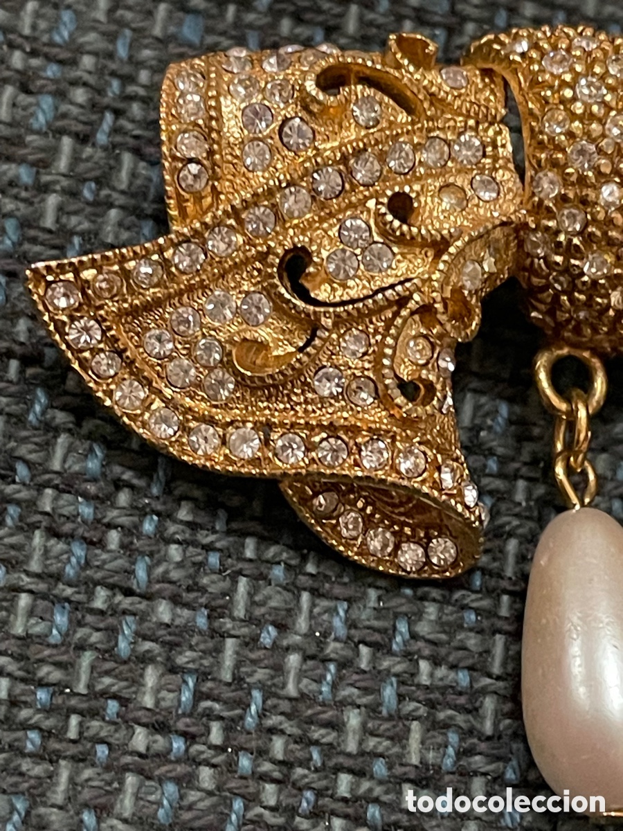 Joyeria: Broche vintage metal dorado - Foto 2
