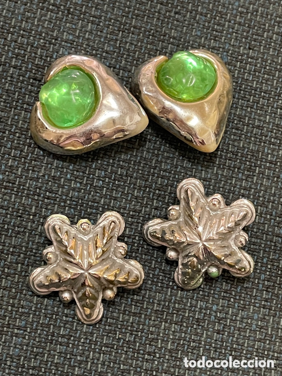 Joyeria: Dos pares de pendientes vintage ( pl&aacute;stico ) - Foto 1