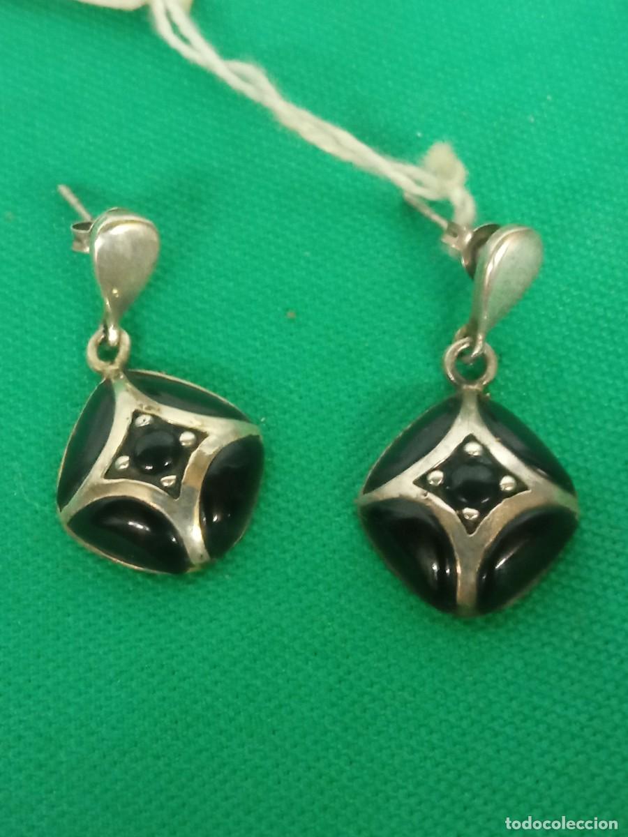 Joyeria: Pendientes plata y Onix + - Foto 1