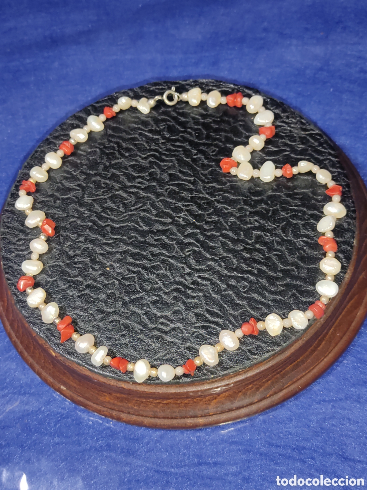 Joyeria: Collar de perlas y trocitos de coral.Vintage. - Foto 2