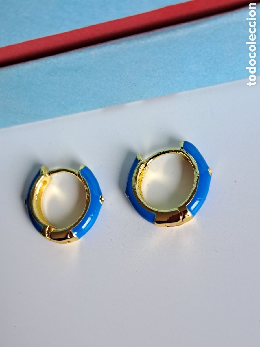 Joyeria: PRECIOSOS PENDIENTES DE PLATA Y ESMALTE AZUL. REF S1 C PENDIENTES - Foto 1