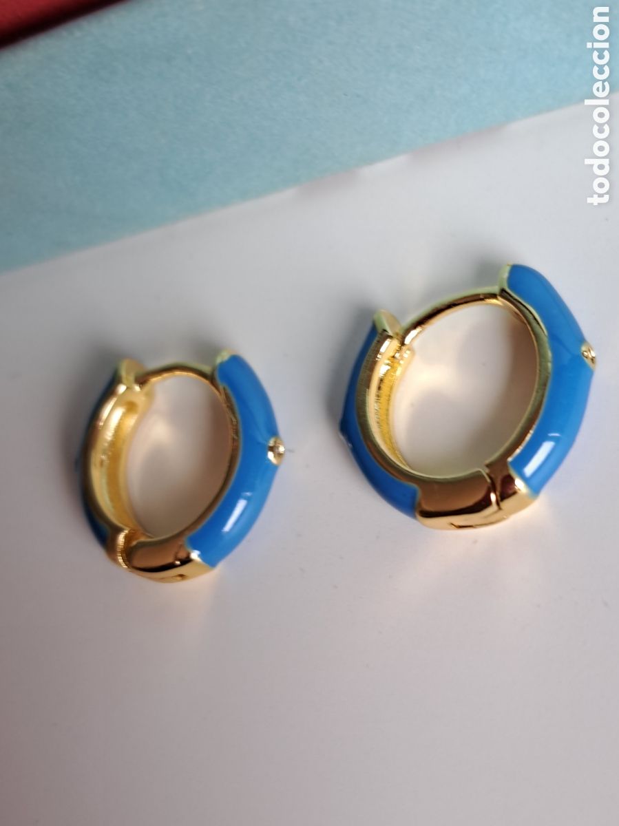 Joyeria: PRECIOSOS PENDIENTES DE PLATA Y ESMALTE AZUL. REF S1 C PENDIENTES - Foto 4