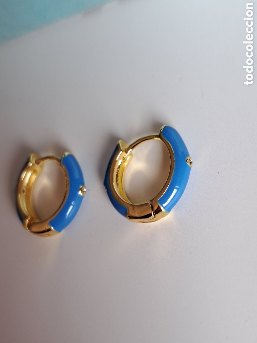 Joyeria: PRECIOSOS PENDIENTES DE PLATA Y ESMALTE AZUL. REF S1 C PENDIENTES - Foto 2