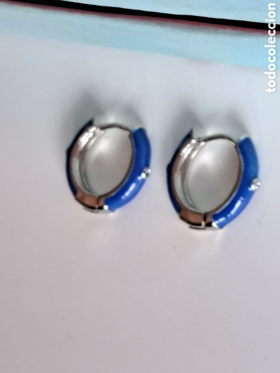 Joyeria: PRECIOSOS PENDIENTES DE PLATA Y ESMALTE AZUL . REF S4 C PENDIENTES - Foto 2