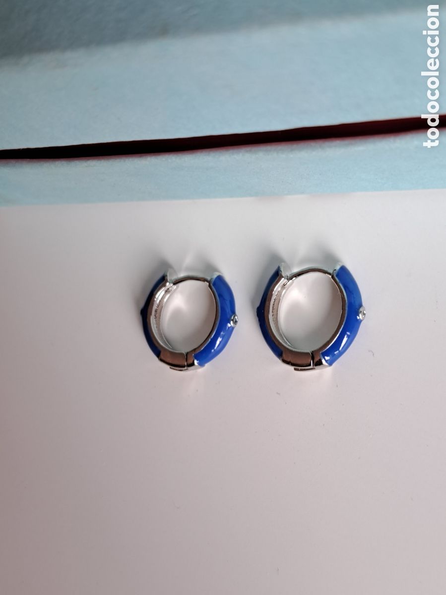 Joyeria: PRECIOSOS PENDIENTES DE PLATA Y ESMALTE AZUL . REF S4 C PENDIENTES - Foto 3