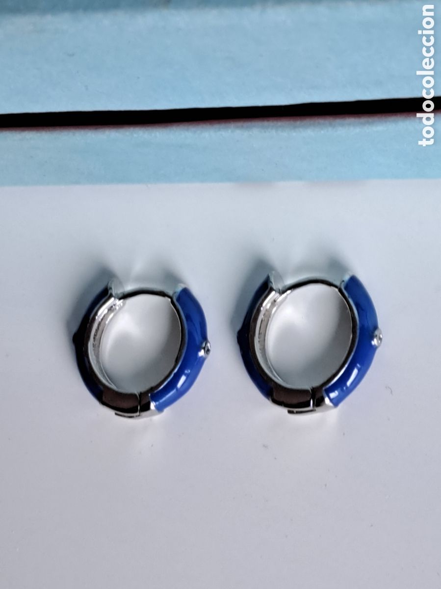 Joyeria: PRECIOSOS PENDIENTES DE PLATA Y ESMALTE AZUL . REF S4 C PENDIENTES - Foto 4