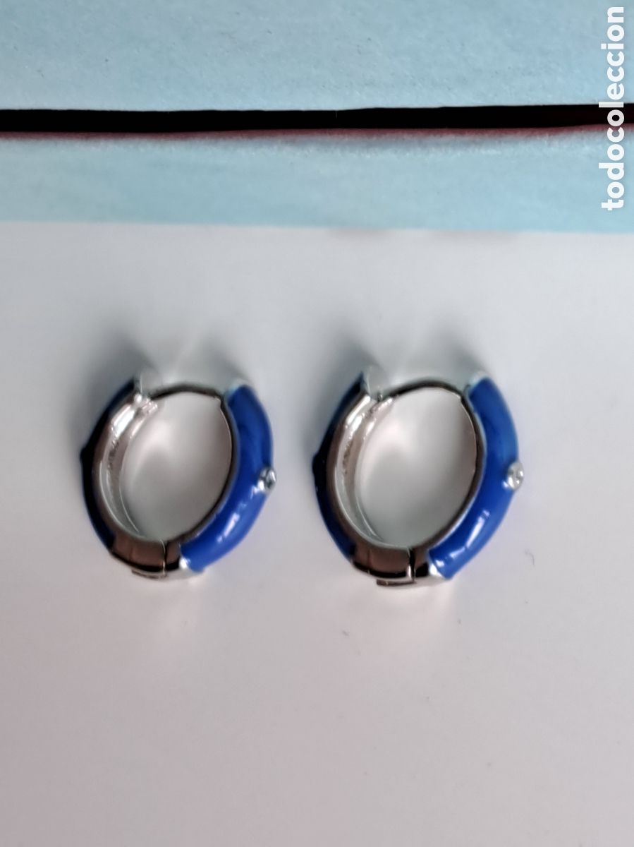 Joyeria: PRECIOSOS PENDIENTES DE PLATA Y ESMALTE AZUL . REF S4 C PENDIENTES - Foto 5