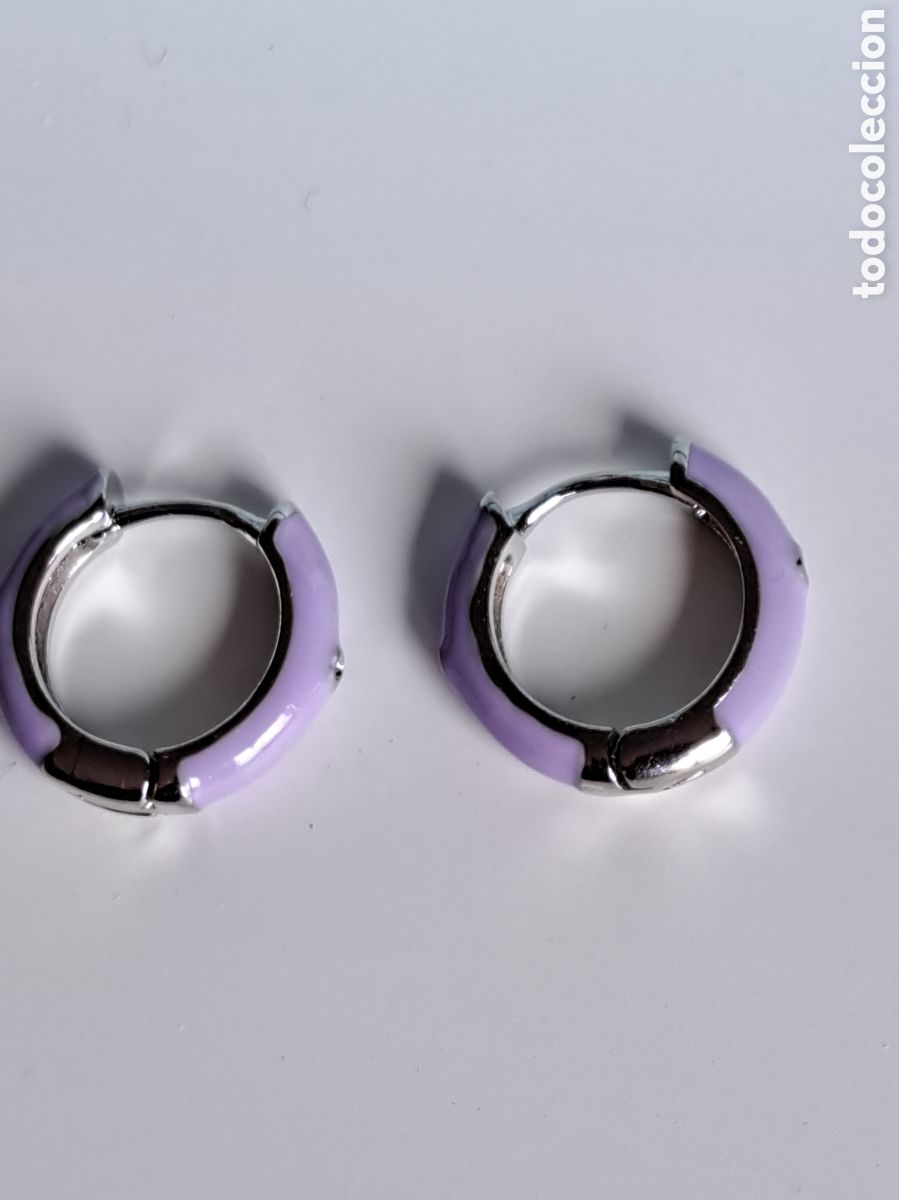 Joyeria: PRECIOSOS PENDIENTES DE PLATA Y ESMALTE LILA. REF S1 C PENDIENTES - Foto 3