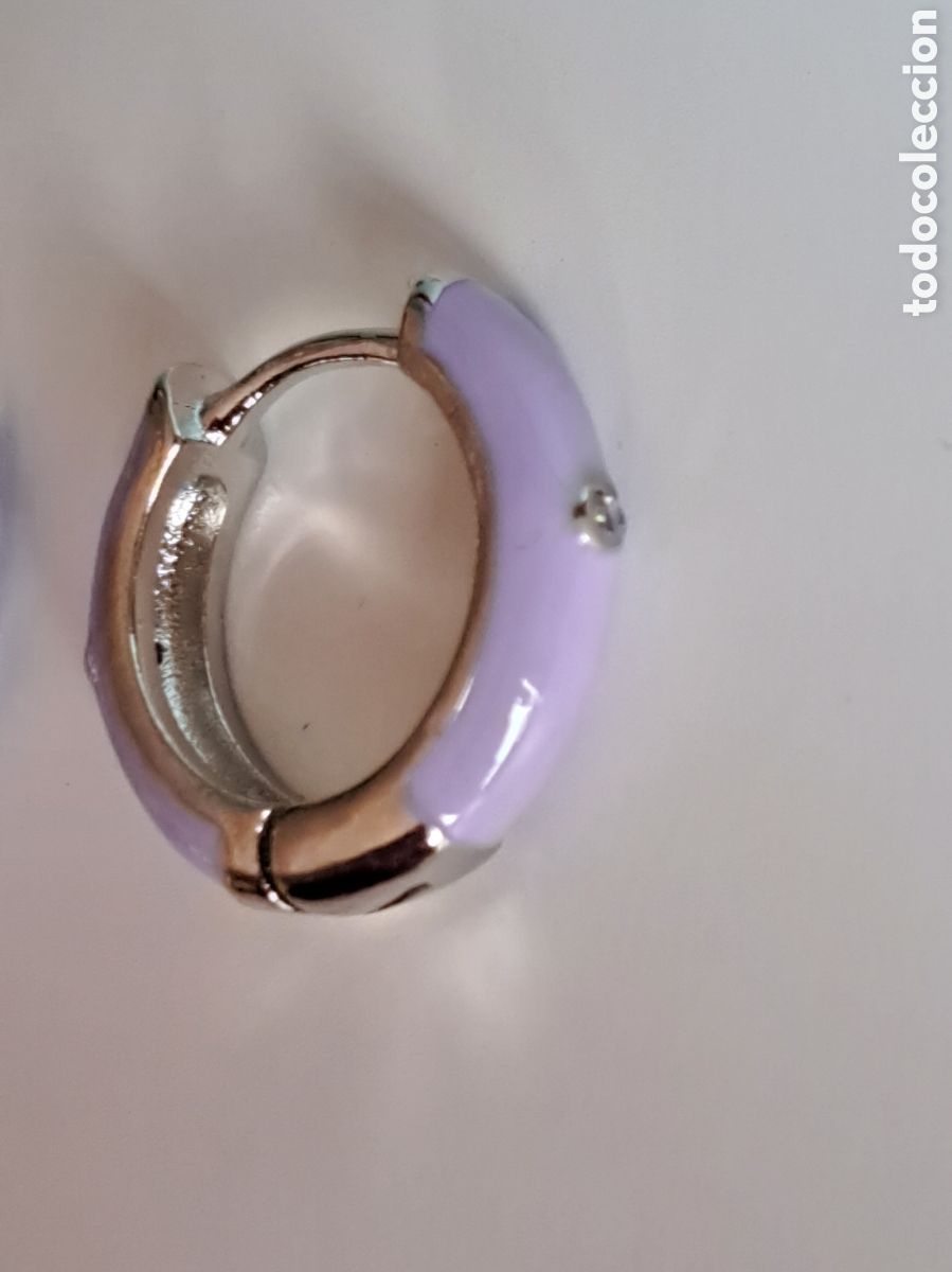 Joyeria: PRECIOSOS PENDIENTES DE PLATA Y ESMALTE LILA. REF S1 C PENDIENTES - Foto 4