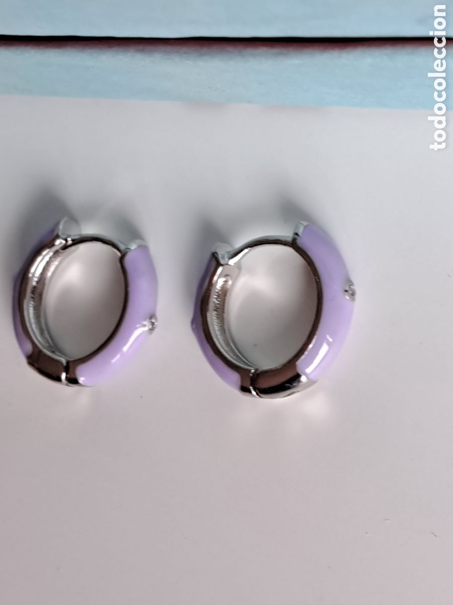 Joyeria: PRECIOSOS PENDIENTES DE PLATA Y ESMALTE LILA. REF S1 C PENDIENTES - Foto 5