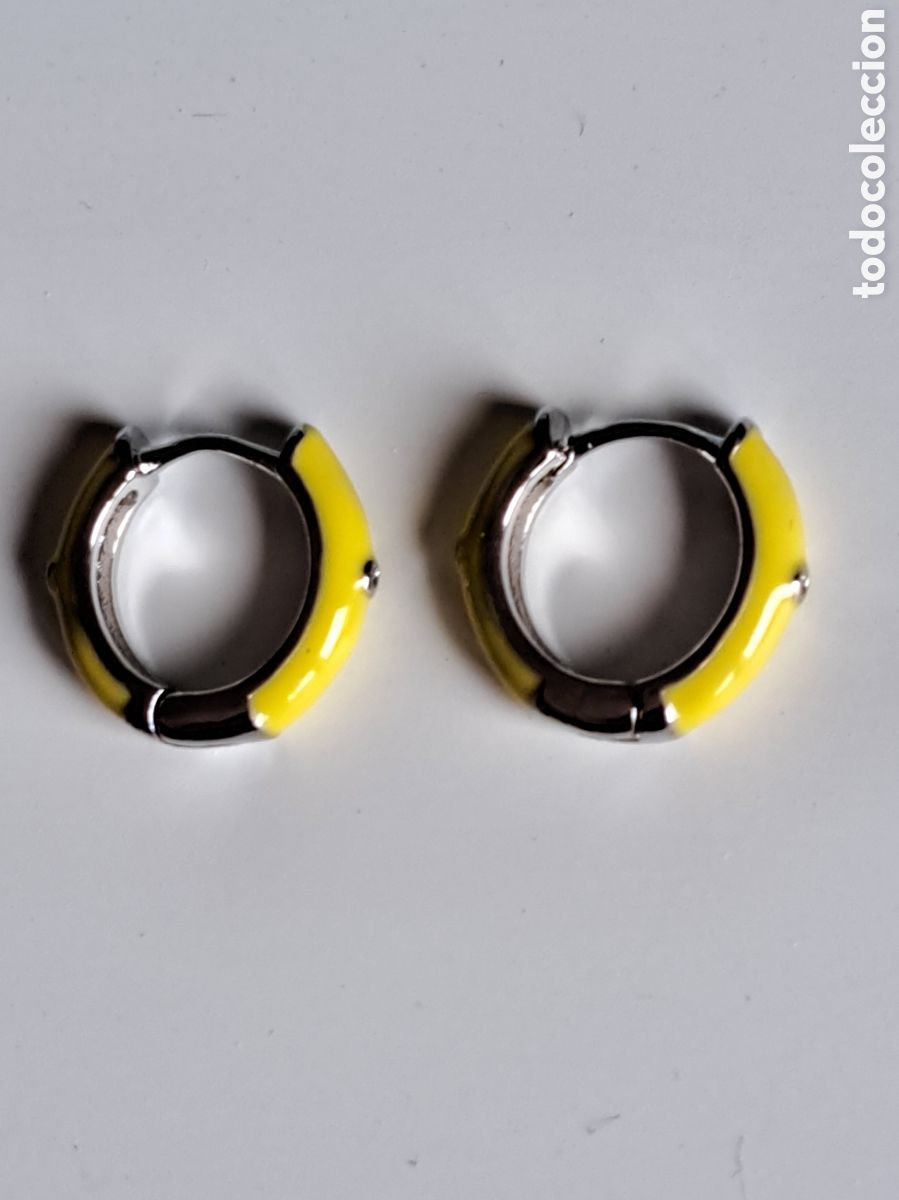 Joyeria: PRECIOSOS PENDIENTES DE PLATA Y ESMALTE AMARILLO. REF S3 C PENDIENTES - Foto 4