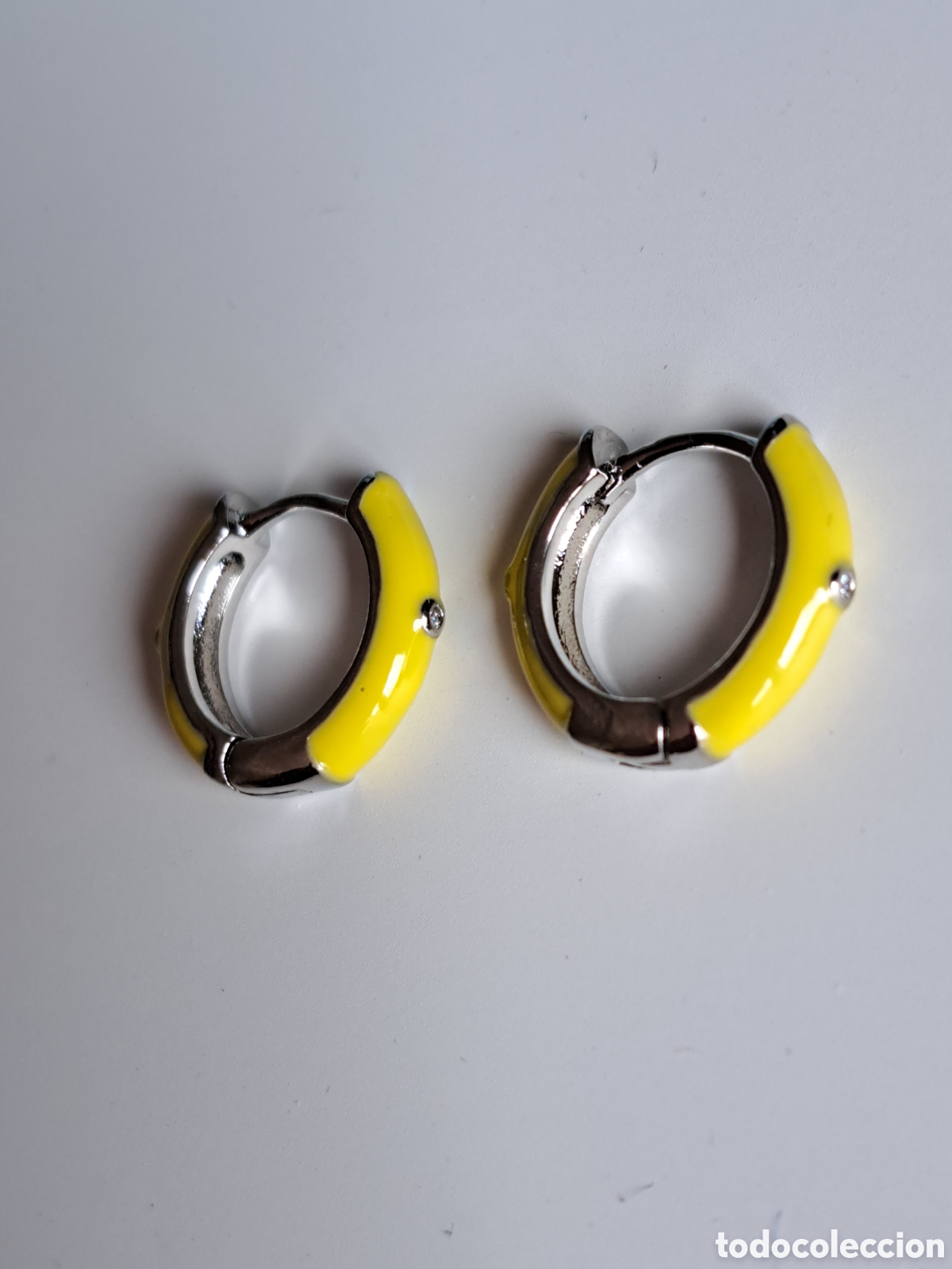 Joyeria: PRECIOSOS PENDIENTES DE PLATA Y ESMALTE AMARILLO. REF S3 C PENDIENTES - Foto 2