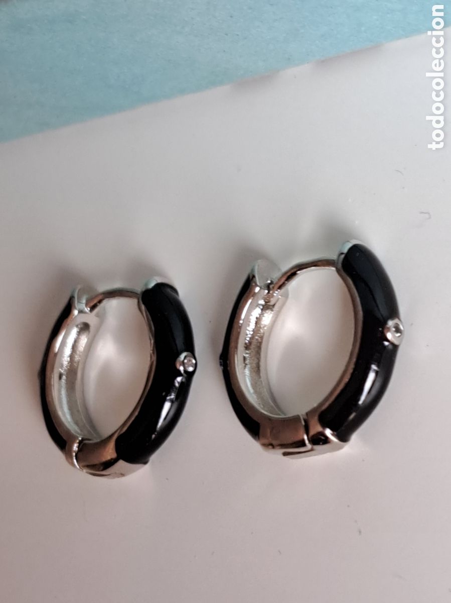 Joyeria: PRECIOSOS PENDIENTES DE PLATA Y ESMALTE NEGRO. REF S2 C PENDIENTES - Foto 2