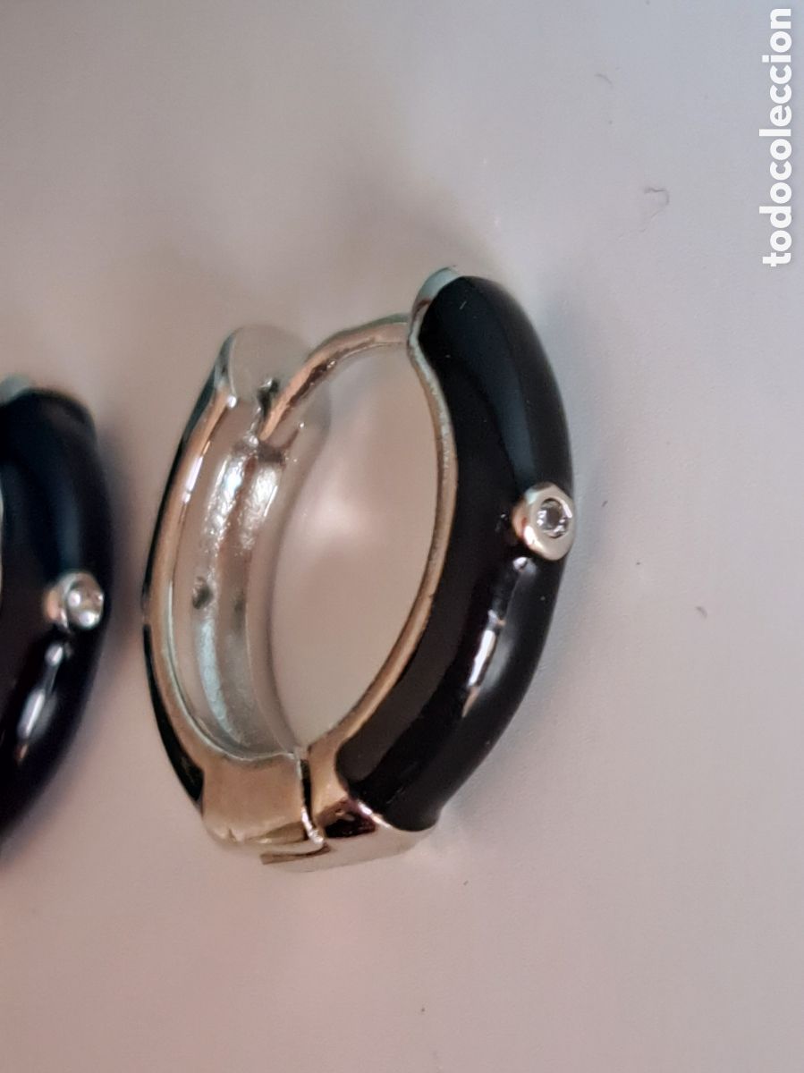 Joyeria: PRECIOSOS PENDIENTES DE PLATA Y ESMALTE NEGRO. REF S2 C PENDIENTES - Foto 1