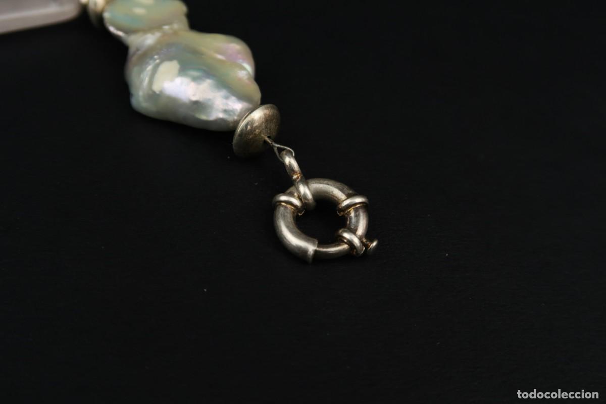 Joyeria: Antigua Pulsera de Plata Perlas y Cuarzo - Foto 5