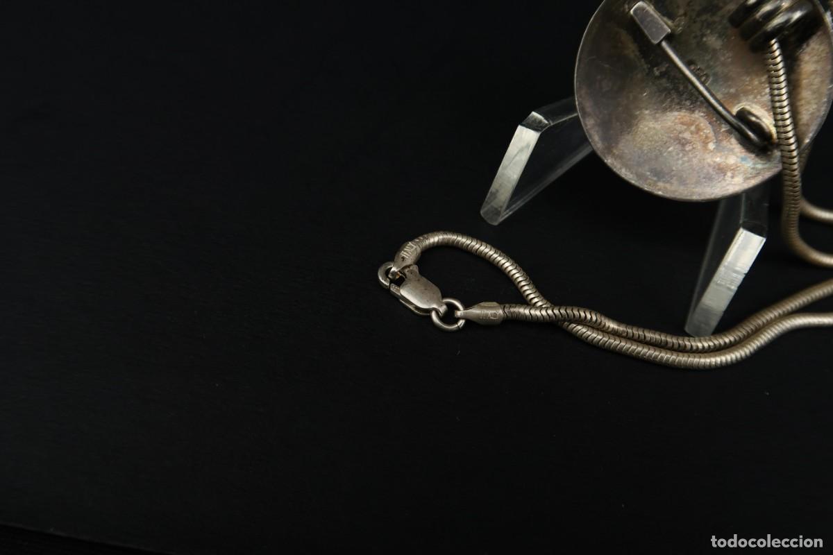 Joyeria: Antiguo Colgante de Plata y N&aacute;car con Cadena - Foto 5