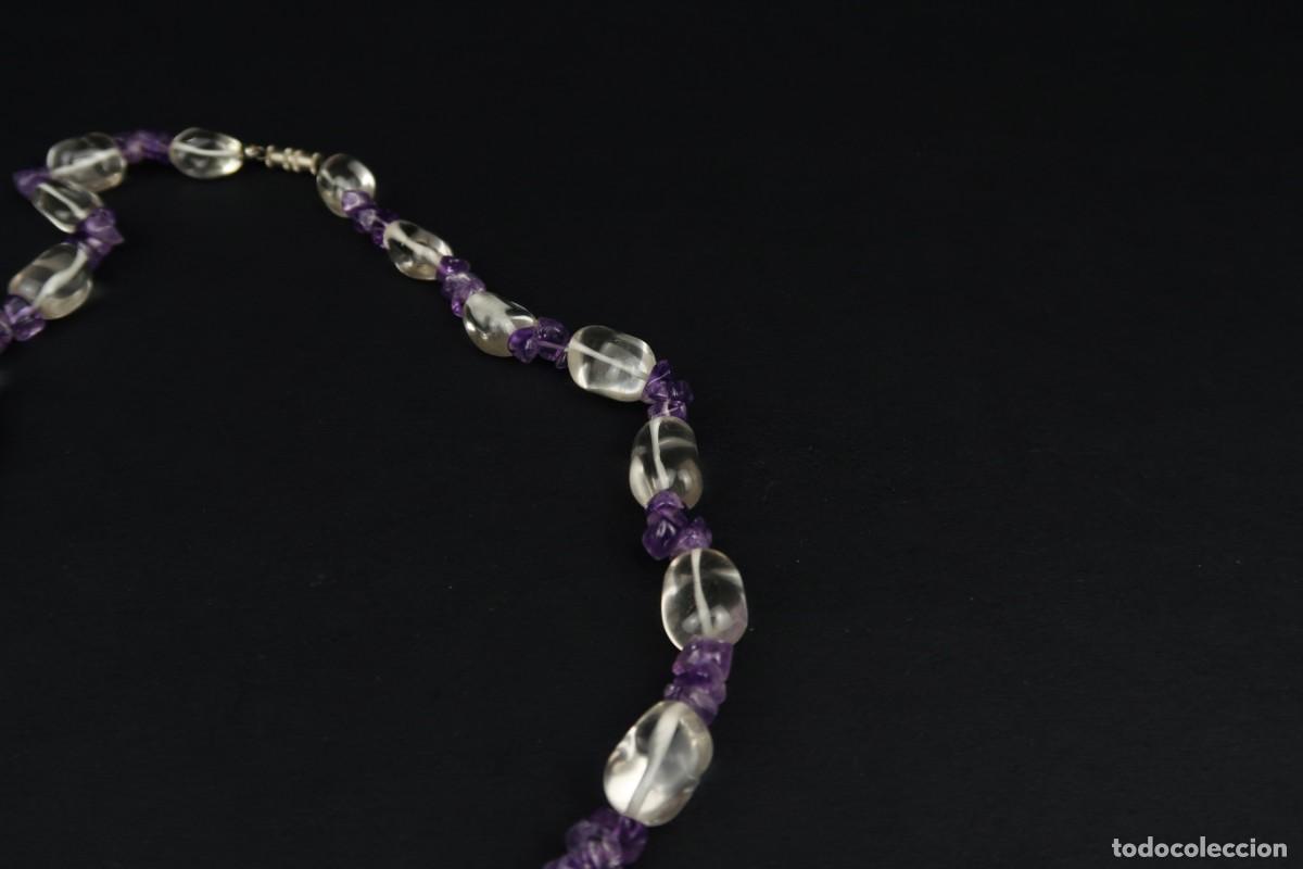 Joyeria: Antiguo Collar de Cristal de Roca y Amatista - Foto 7