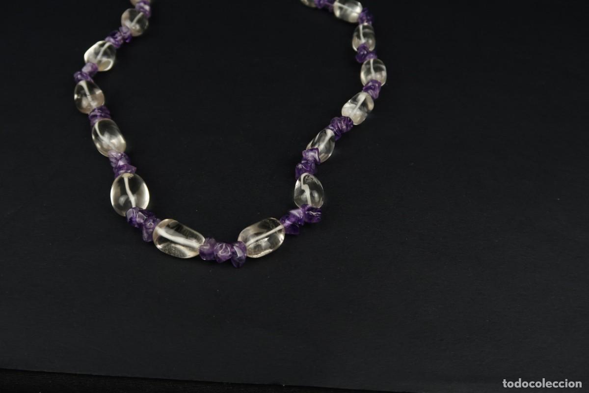 Joyeria: Antiguo Collar de Cristal de Roca y Amatista - Foto 8