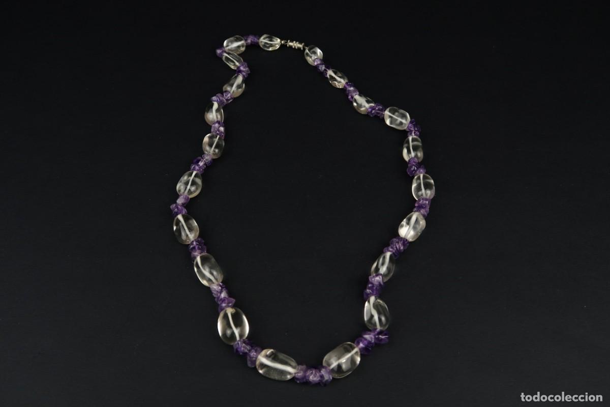Joyeria: Antiguo Collar de Cristal de Roca y Amatista - Foto 9