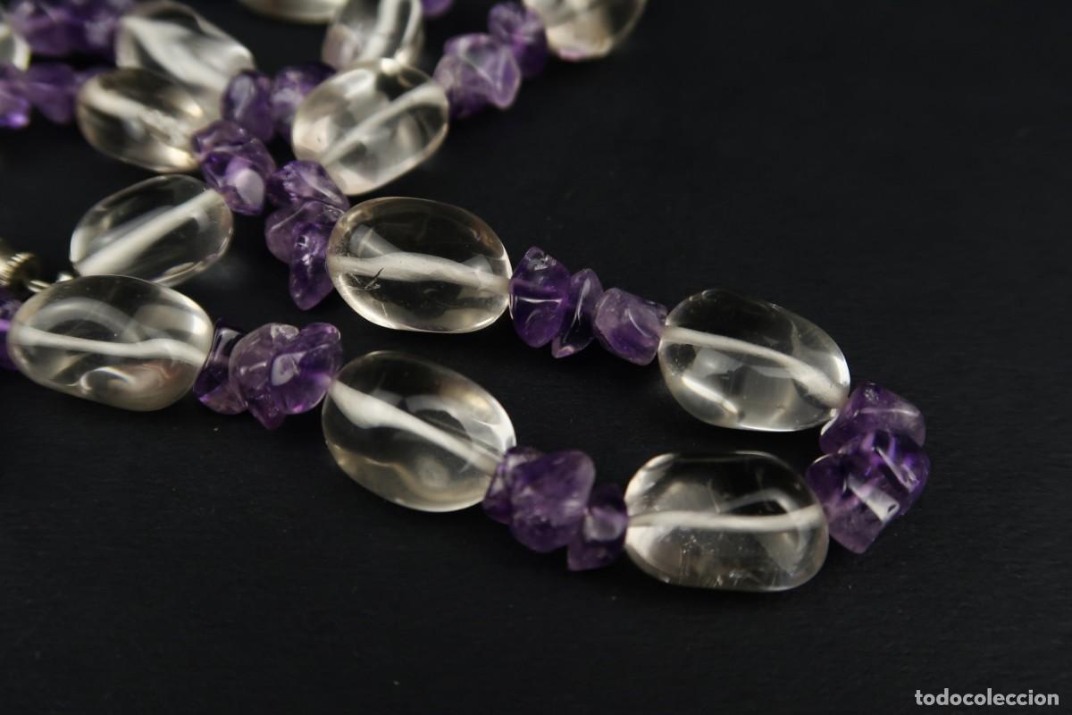 Joyeria: Antiguo Collar de Cristal de Roca y Amatista - Foto 10