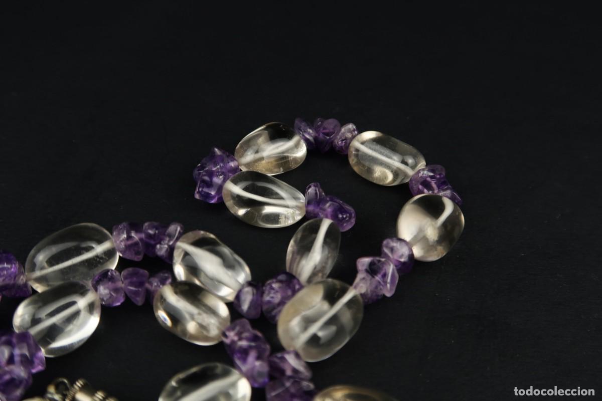 Joyeria: Antiguo Collar de Cristal de Roca y Amatista - Foto 11
