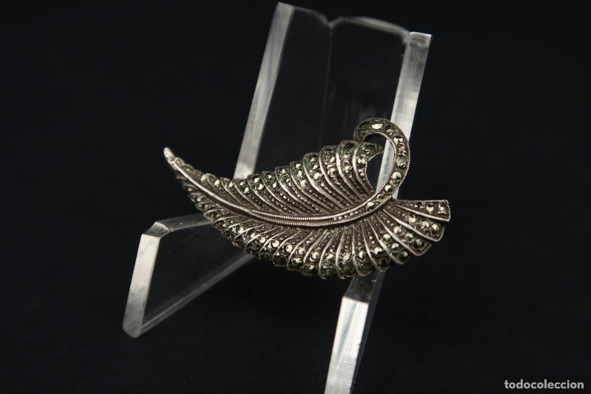 Joyeria: Antiguo Broche de Plata y Marcasitas - Foto 3