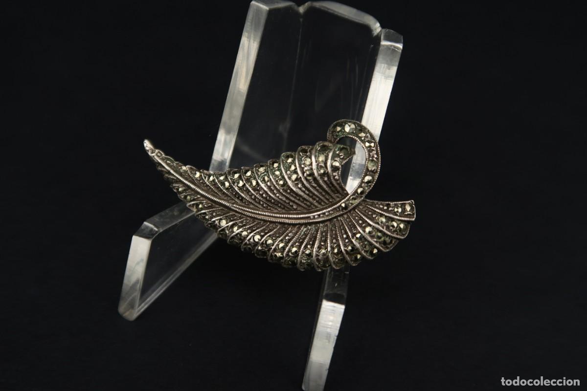Joyeria: Antiguo Broche de Plata y Marcasitas - Foto 4