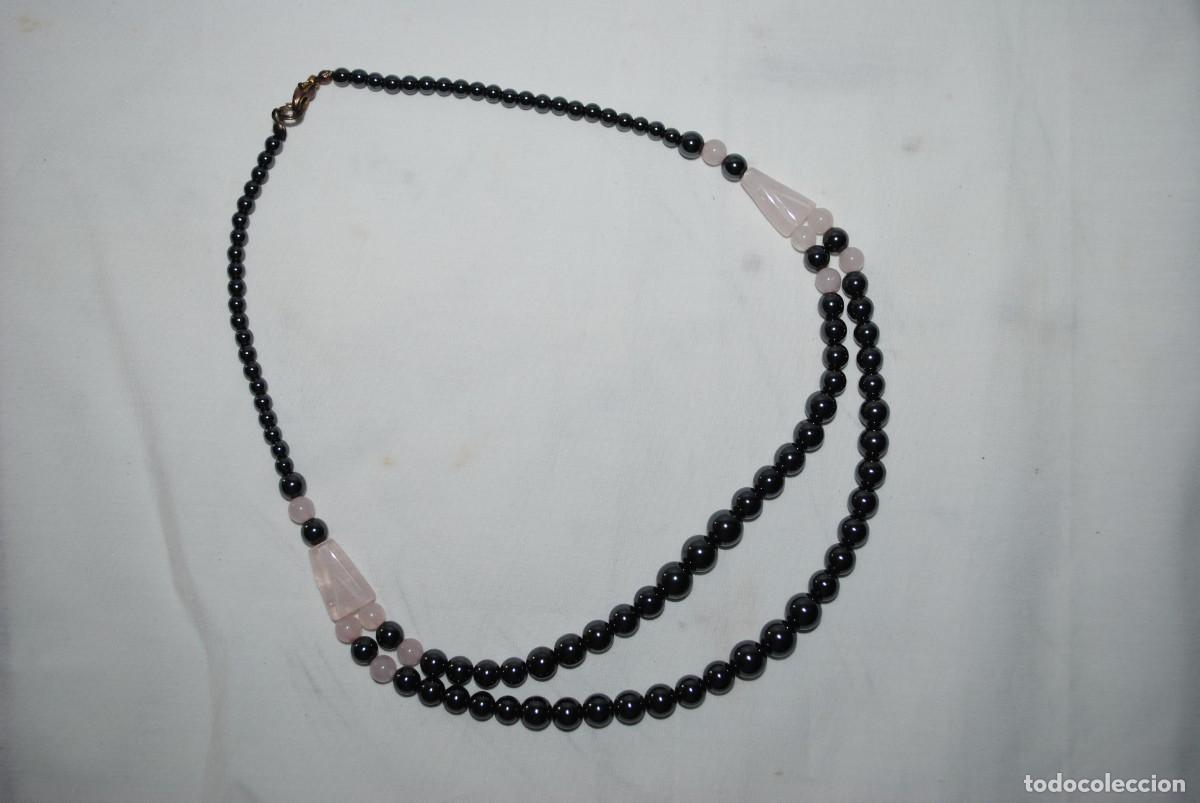 Joyeria: COLLAR DE HEMATITES , Y CUARZO ROSA . - Foto 1
